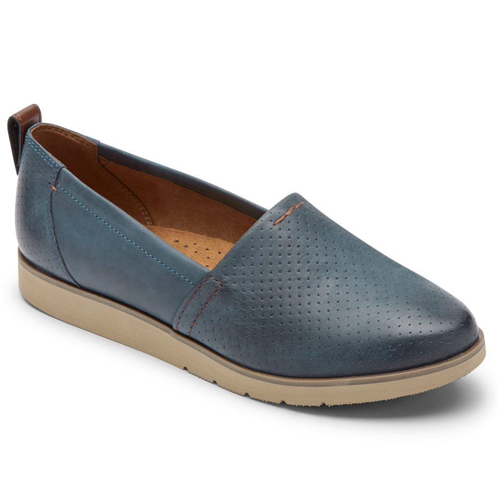 Rockport Slip-Ons Dame Blå - Cobb Hill Laci - XUSN78495